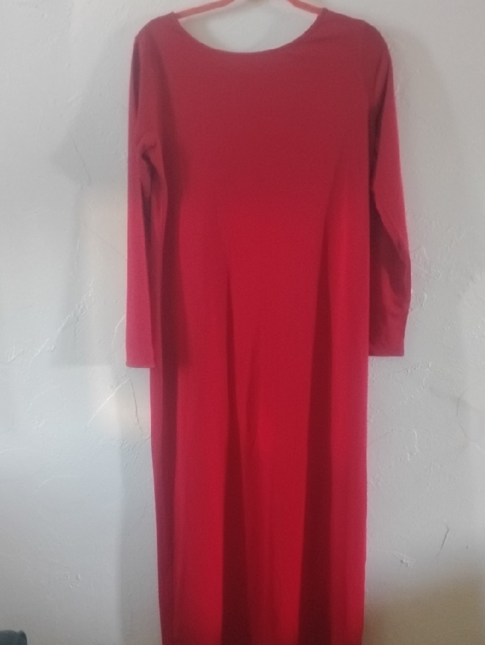 Classic H By Halston Red Long Sleeve Women's Dress Elegant Minimalist Style Sz S